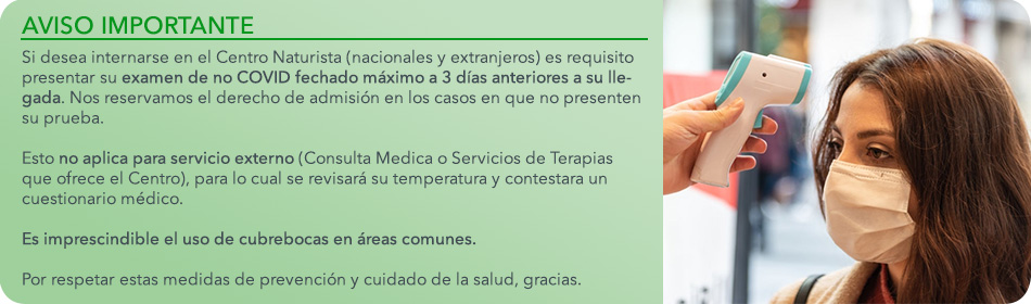 Aviso: requisito prueba de no COVID